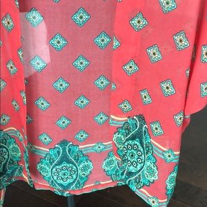 Francesca's Collections Tops - Colorful coral kimono Francesca's Collections Tops - Colorful coral kimono